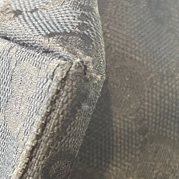 Gucci Black GG Canvas Hobo Bag w/ Leather Trim - Preowned - Picture 8 of 16